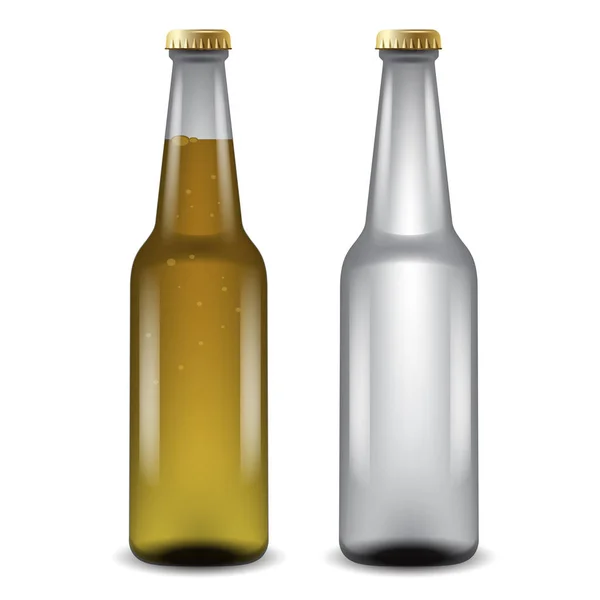 Realistische Bierflaschen: Vektorillustration — Stockvektor