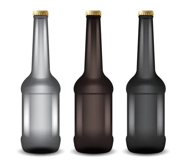 Butelek piwa realistyczny: Ilustracja wektorowa — Wektor stockowy
