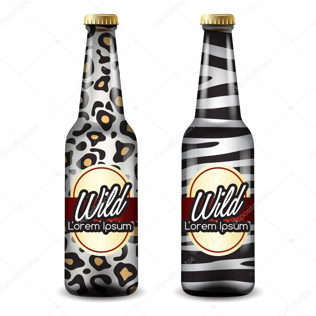 Realistic Beer Bottles : Vector Illustration