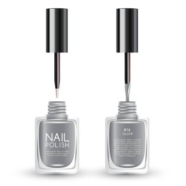 Tırnak cilası ambalaj kümesi: vektör çizim