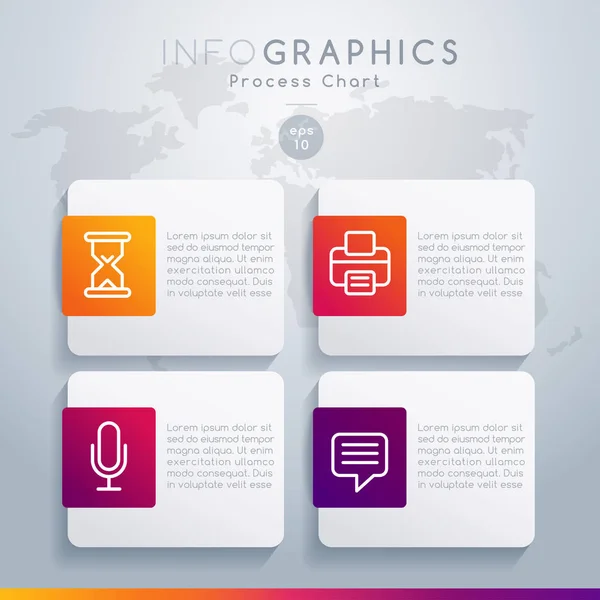 Infografik-Set für Broschüre, Business Chart oder Webdesign: Vektorillustration — Stockvektor