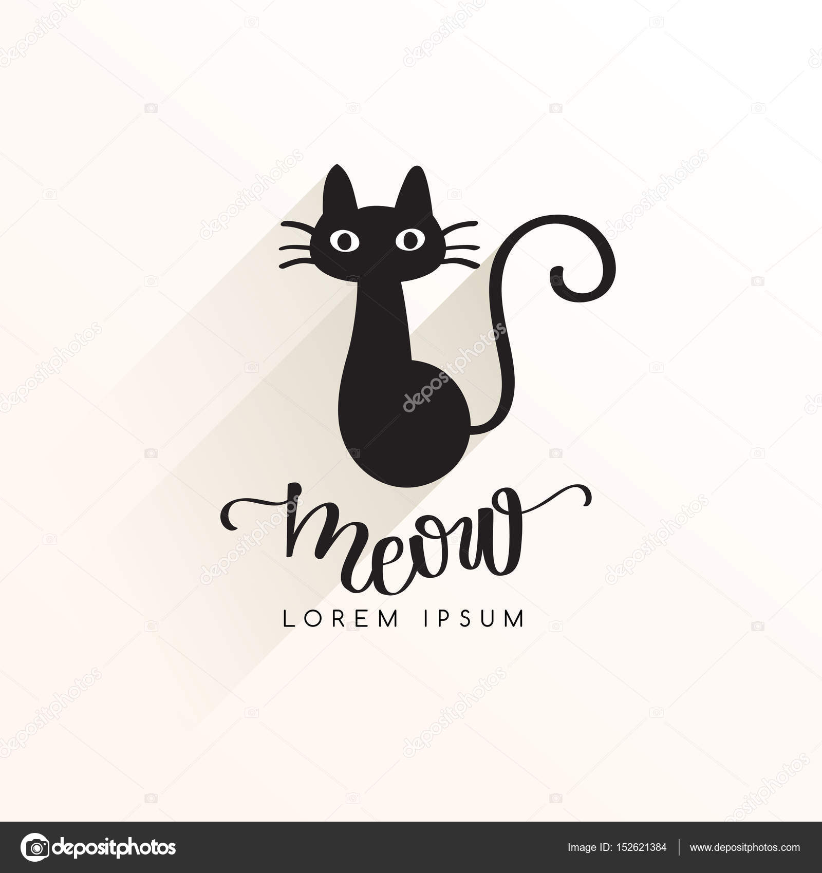Black Cat Logo Template Vector Illustration Stock Vector by ©daraon