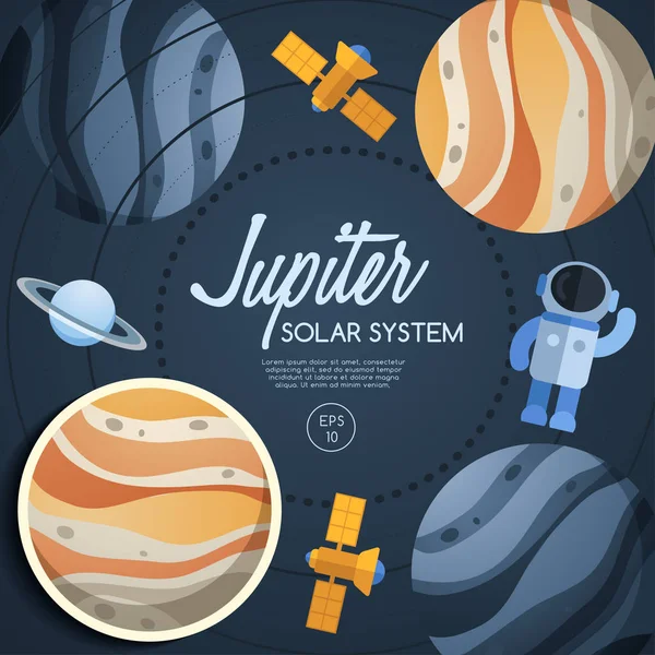 De planeten van het zonnestelsel: Vectorillustratie — Stockvector