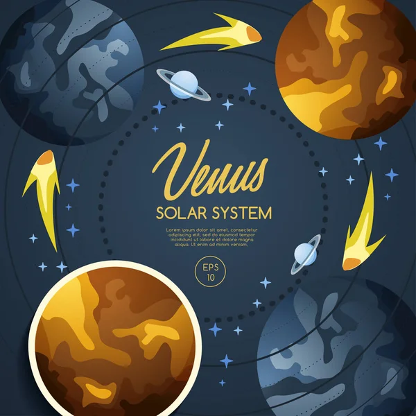 Solsystemets planeter: Vektorillustration — Stock vektor