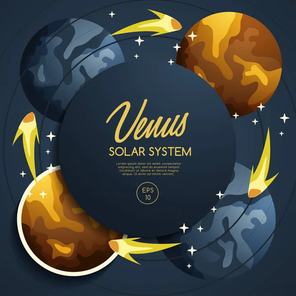 Planetele Sistemului Solar: ilustrație vectorială — Vector de stoc
