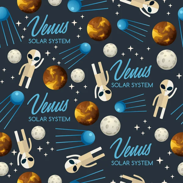 I pianeti del sistema solare: illustrazione vettoriale — Vettoriale Stock