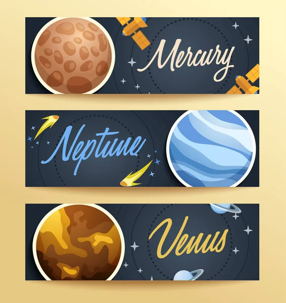 I pianeti del sistema solare: illustrazione vettoriale — Vettoriale Stock