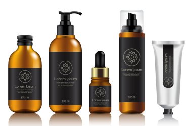 Make Up ve Cilt Bakımı ambalaj şablon: vektör çizim