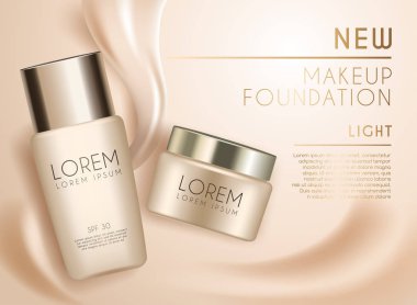 Make Up ve Cilt Bakımı ambalaj şablon: vektör çizim