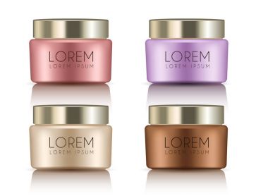 Make Up ve Cilt Bakımı ambalaj şablon: vektör çizim