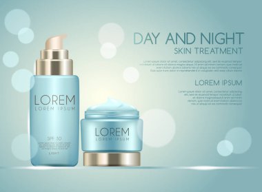 Make Up ve Cilt Bakımı ambalaj şablon: vektör çizim