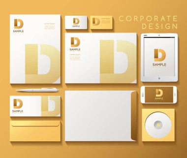 İş kırtasiye ve kurumsal kimlik şablon: vektör çizim