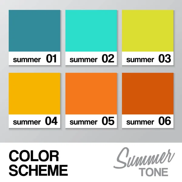 Color chart for summer : Vector Illustration — Stock Vector