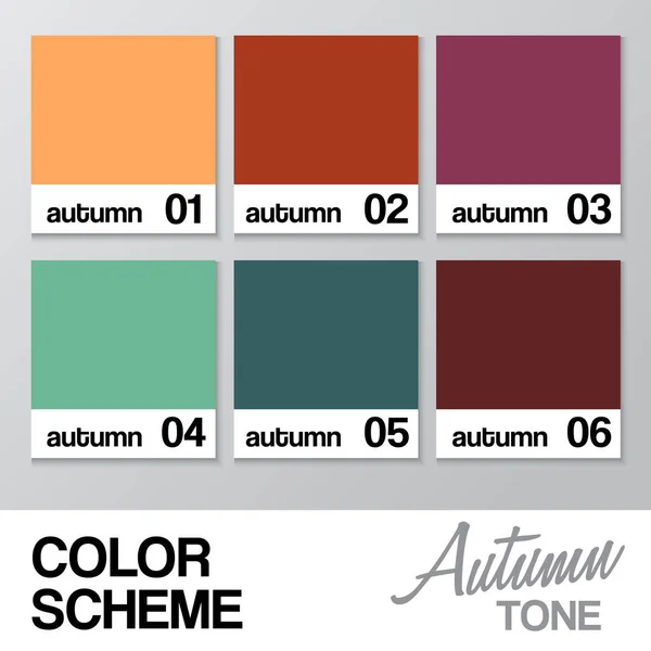 Farbdiagramm für den Herbst: Vektorillustration — Stockvektor