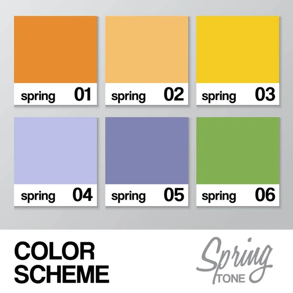 Farbdiagramm für den Frühling: Vektorabbildung — Stockvektor