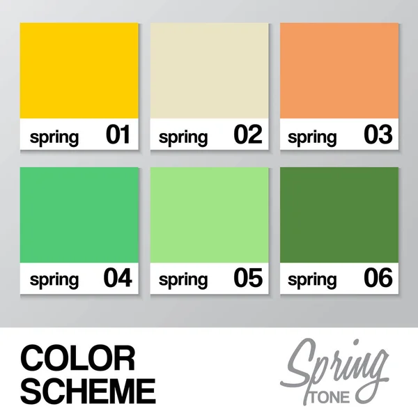 Tableau des couleurs pour le printemps : Illustration vectorielle — Image vectorielle
