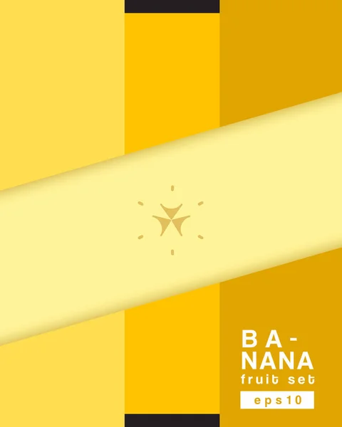 Banana: Cartaz de frutas mínimo Modelo: Ilustração vetorial — Vetor de Stock