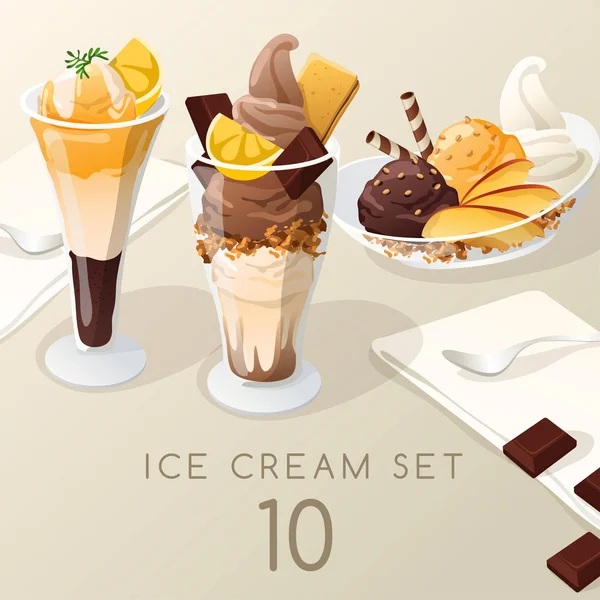 Ice Cream Sundae  : Vector Illustration — Stock Vector