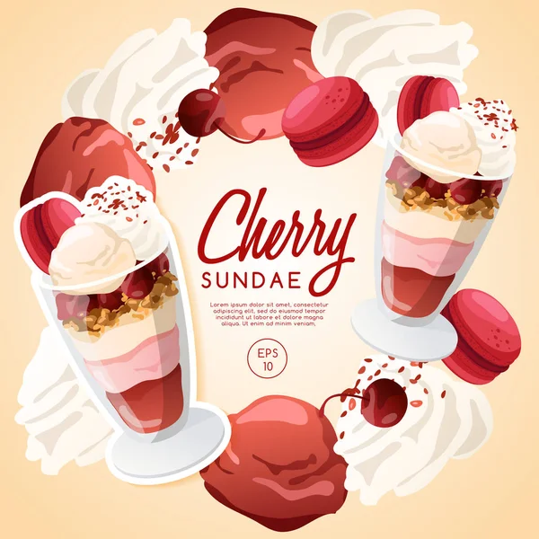 Helado Sundae: Ilustración vectorial — Archivo Imágenes Vectoriales