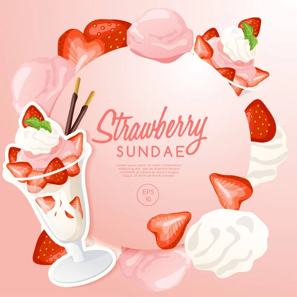 Helado Sundae: Ilustración vectorial — Archivo Imágenes Vectoriales