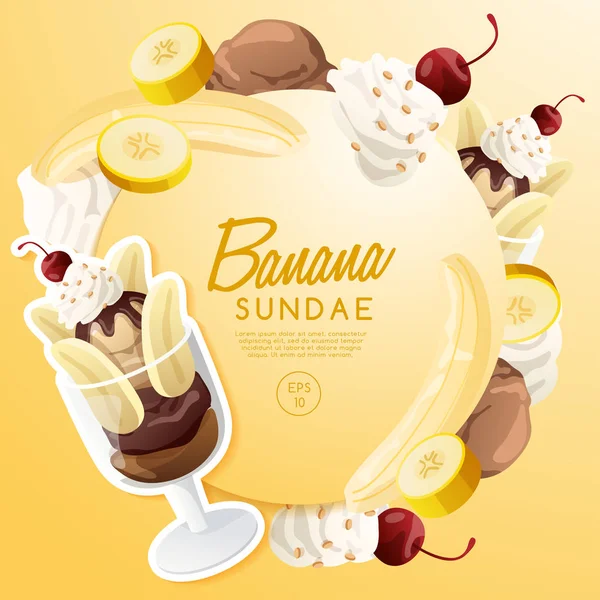 Helado Sundae: Ilustración vectorial — Archivo Imágenes Vectoriales