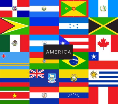 Amerika: Dünya bayrakları: vektör çizim