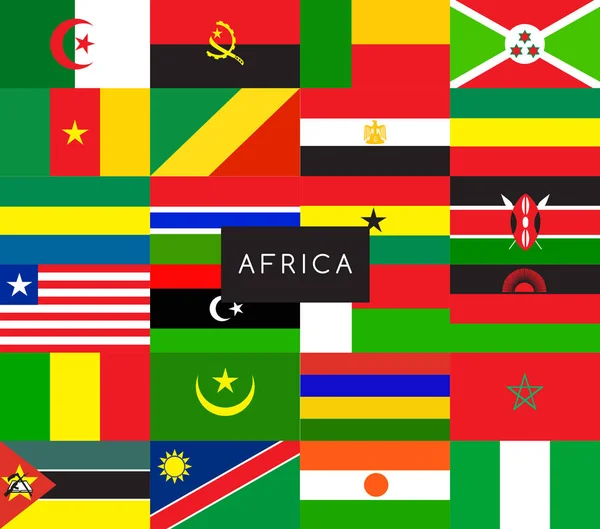 Afrika: Flaggen der Welt: Vektorillustration — Stockvektor