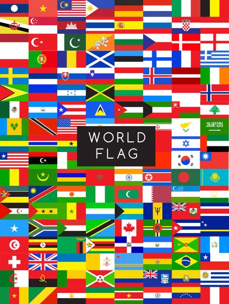 Set of world flag : Vector Illustration — Stock Vector