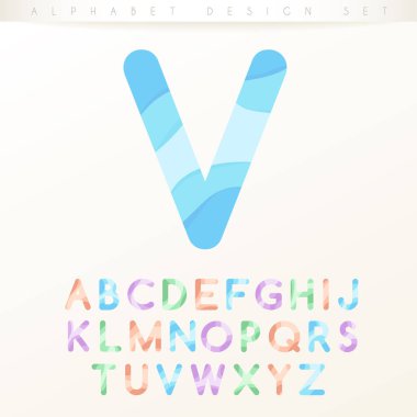 Beyaz arka plan üzerinde Modern renkli harfler kümesi: vektör çizim