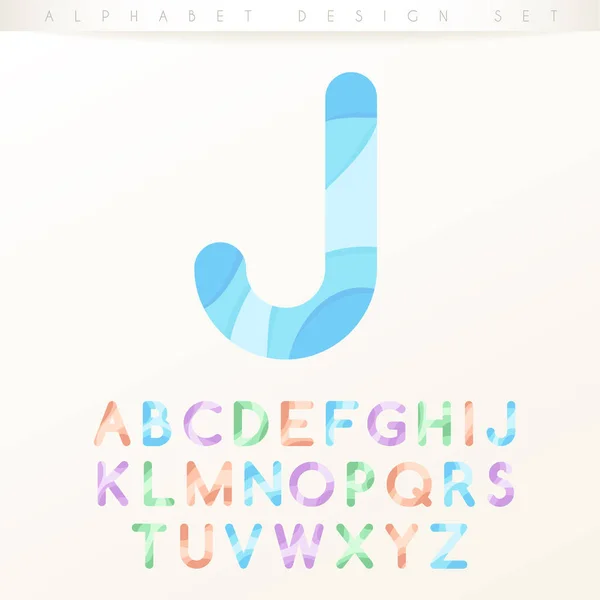 Satz moderner, farbenfroher Alphabete auf weißem Hintergrund: Vektorillustration — Stockvektor