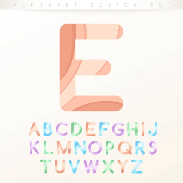 Conjunto de alfabetos coloridos modernos sobre fundo branco: Ilustração vetorial —  Vetores de Stock