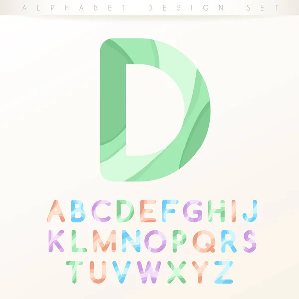 Conjunto de alfabetos coloridos modernos sobre fundo branco: Ilustração vetorial —  Vetores de Stock