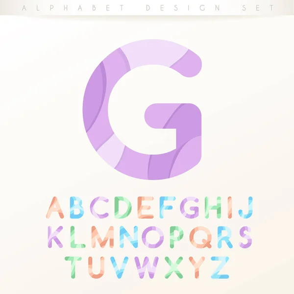 Satz moderner, farbenfroher Alphabete auf weißem Hintergrund: Vektorillustration — Stockvektor