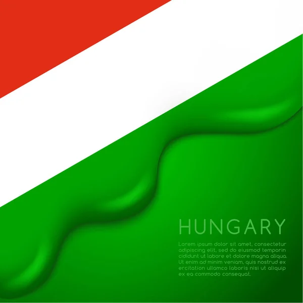 Desenho da bandeira húngara — Vetor de Stock