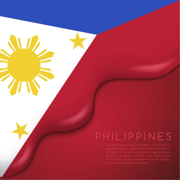 Design der philippinischen Flagge — Stockvektor