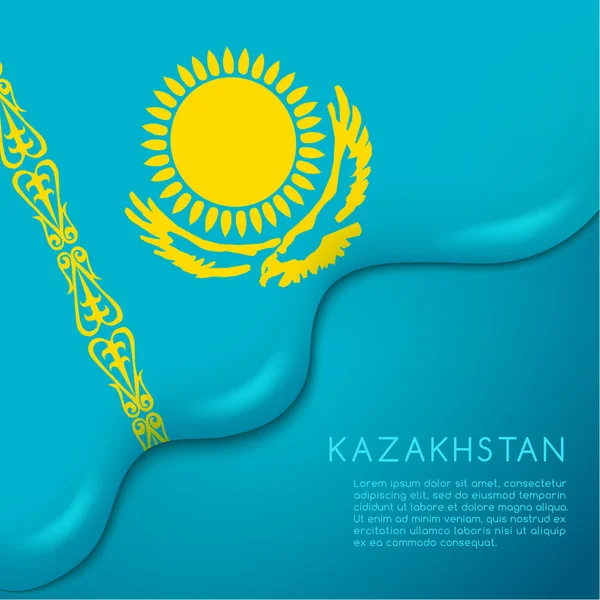 Progettazione della bandiera kazakhstan — Vettoriale Stock