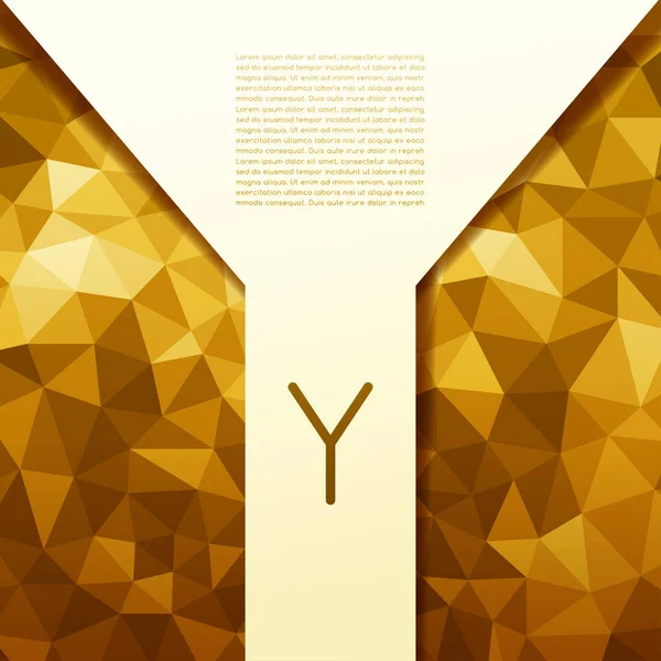 Alfabeto moderno em dourado baixo Poly fundo Vector Ilustração — Vetor de Stock