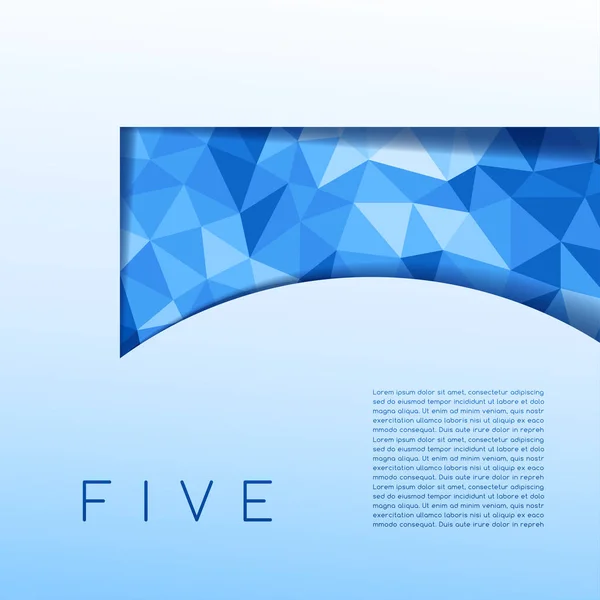 Moderne nummer op blauwe lage Poly achtergrond: Vector Illustratie — Stockvector