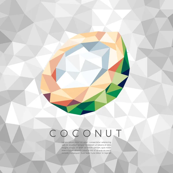 Polygonal kokos: Vektorillustration — Stock vektor