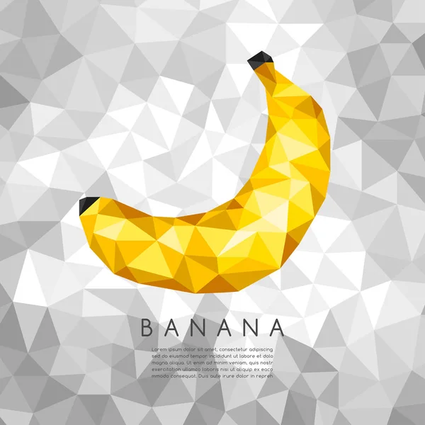 Многоугольный банан: векторная иллюстрация — стоковый вектор