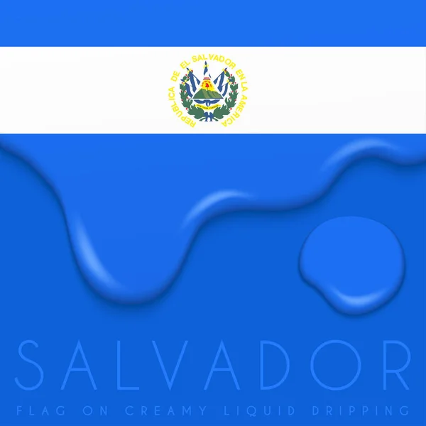 Bandeira realista de El Salvador —  Vetores de Stock