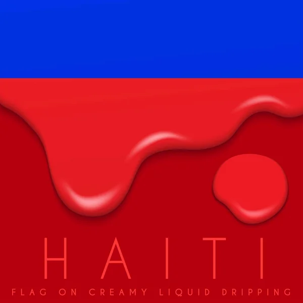 Haitianische Flagge auf cremigem Tropf — Stockvektor