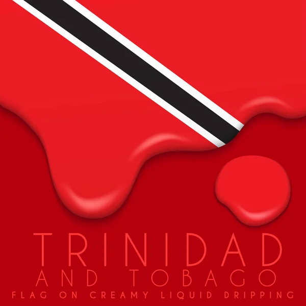 Bandera de Trinidad y Tobago sobre goteo cremoso — Vector de stock