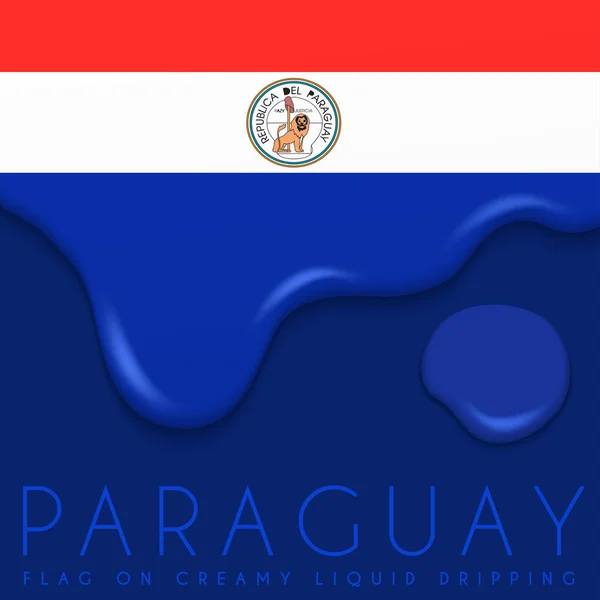 Paraguay Drapeau sur goutte à goutte crémeuse — Image vectorielle