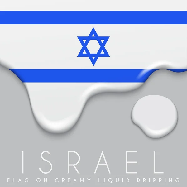 이스라엘 국기 크림에 떨어지는 — 스톡 벡터