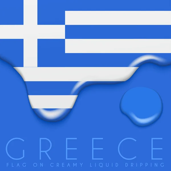 Flaga Grecji na kremowy kapanie — Wektor stockowy