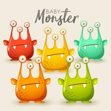 Renkli sevimli canavarlar Set