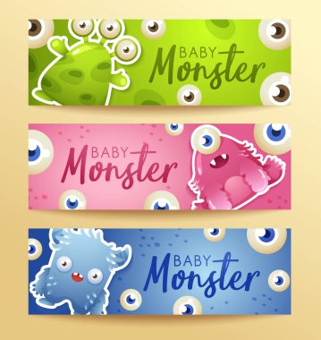 Sevimli Canavarlar ile renkli afiş