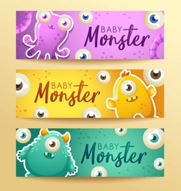 Sevimli Canavarlar ile renkli afiş