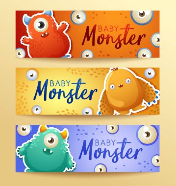 Sevimli Canavarlar ile renkli afiş